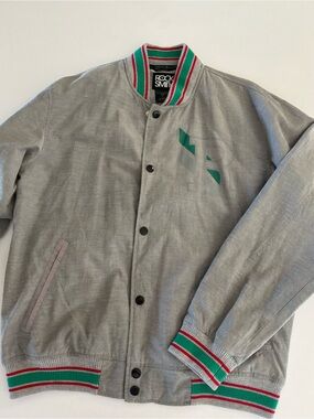 Gray Varsity-Style Men's Jacket by ROCK SMITH